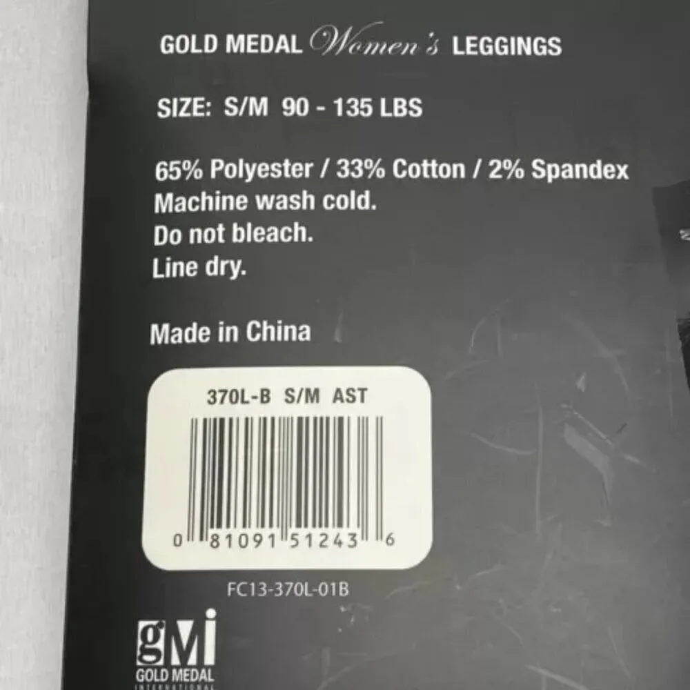 Gold Medal Women's Small Leggings Fashion Pattern Seamless Ladies Sz S/M New NWT